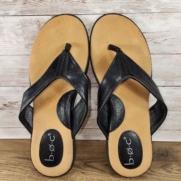 B.o.c. Cadore Womens Black Vegan Leather Flip Flop Sandals size 8 - Picture 4 of 7